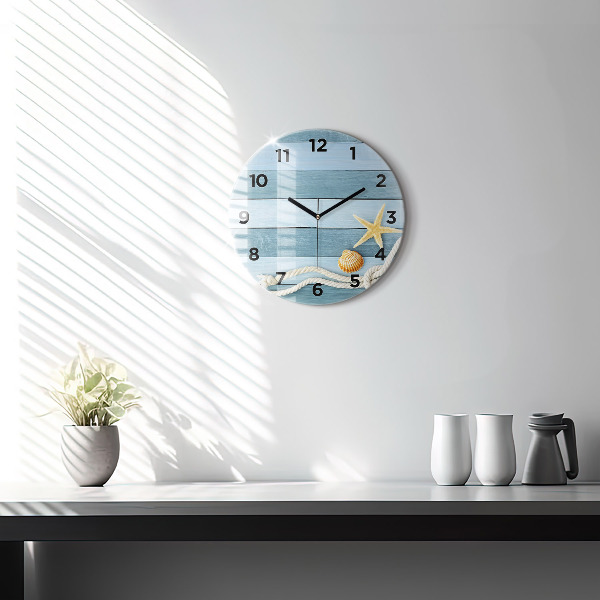Orologio rotondo Strisce di tavole e guscio