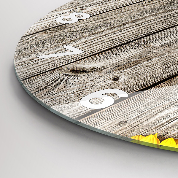 Orologio rotondo Girasoli su tavole