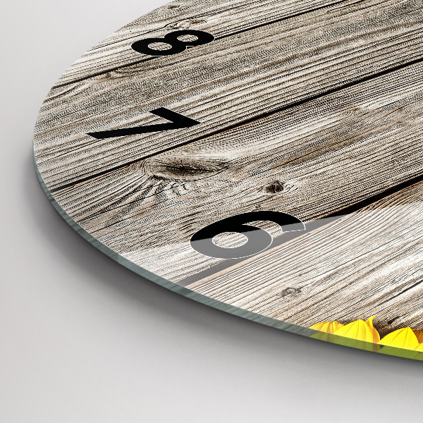 Orologio rotondo Girasoli su tavole