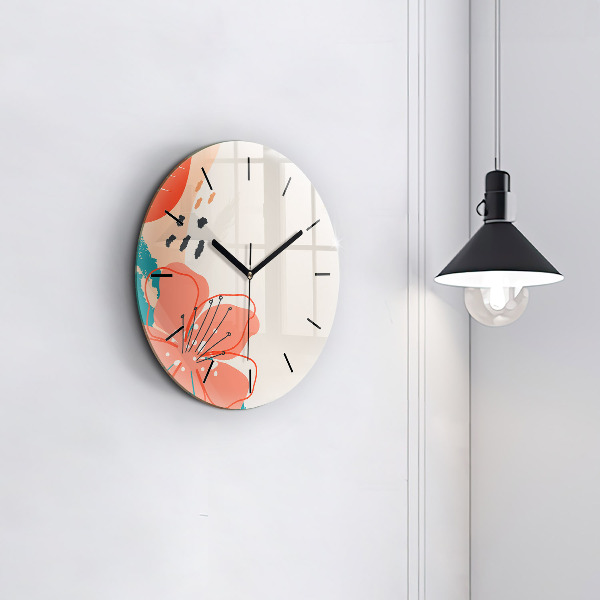 Orologio rotondo in vetro Piante hawaiane