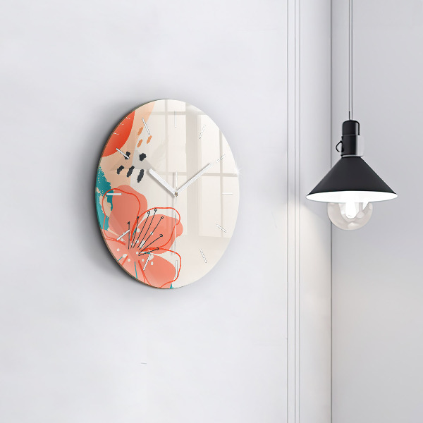 Orologio rotondo in vetro Piante hawaiane