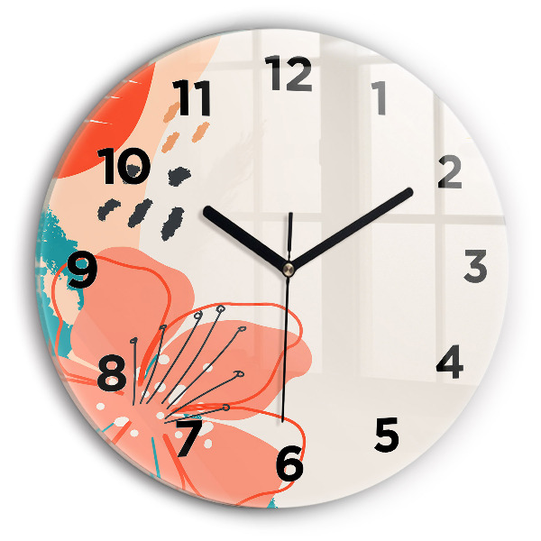 Orologio rotondo in vetro Piante hawaiane