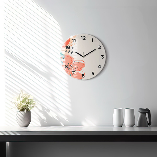 Orologio rotondo in vetro Piante hawaiane