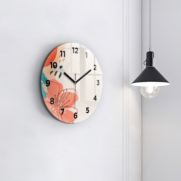 Orologio rotondo in vetro Piante hawaiane