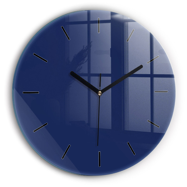 Orologio rotondo in vetro Colore blu navy