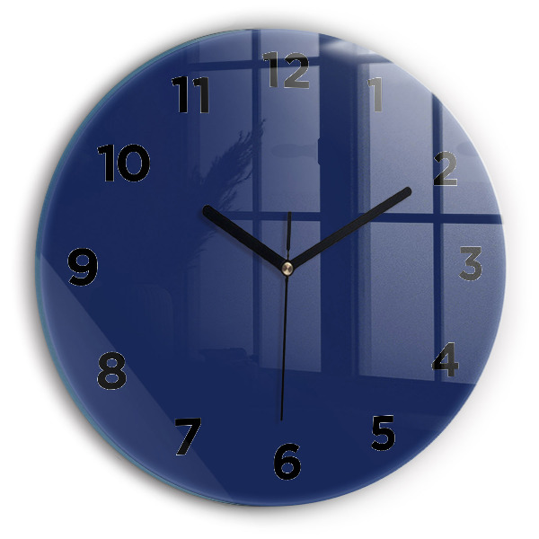Orologio rotondo in vetro Colore blu navy
