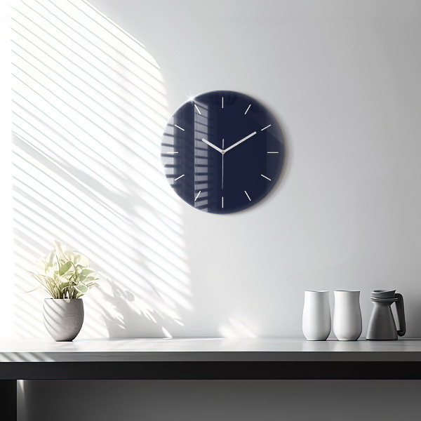 Orologio rotondo in vetro Blu scuro