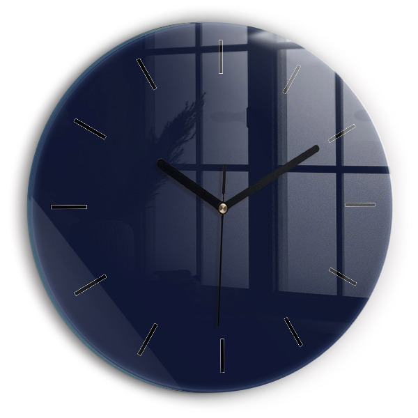 Orologio rotondo in vetro Blu scuro
