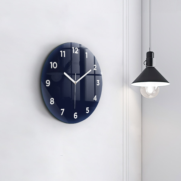 Orologio rotondo in vetro Blu scuro