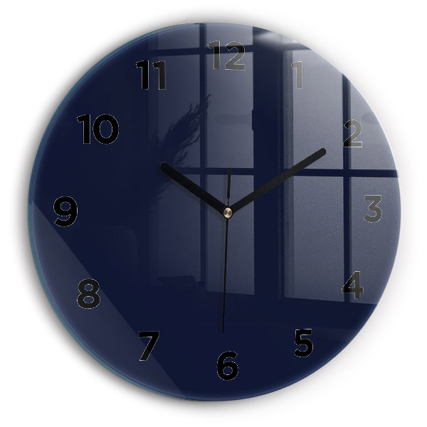 Orologio rotondo in vetro Blu scuro