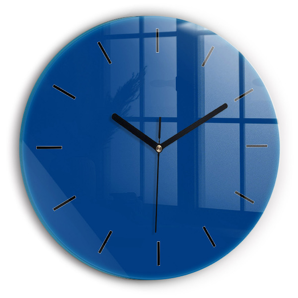 Orologio rotondo in vetro Blu