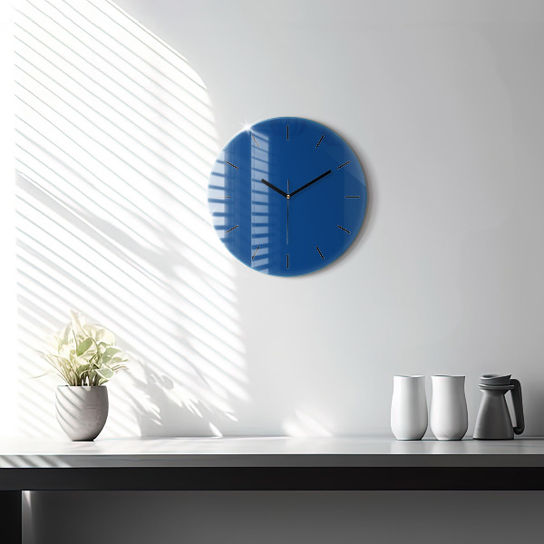Orologio rotondo in vetro Blu