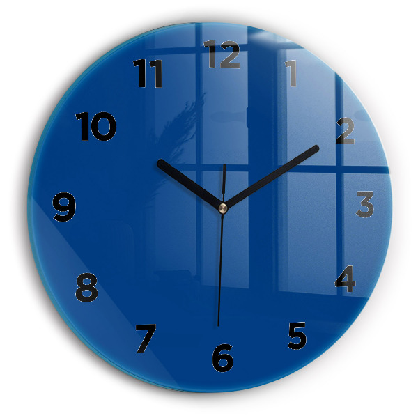 Orologio rotondo in vetro Blu