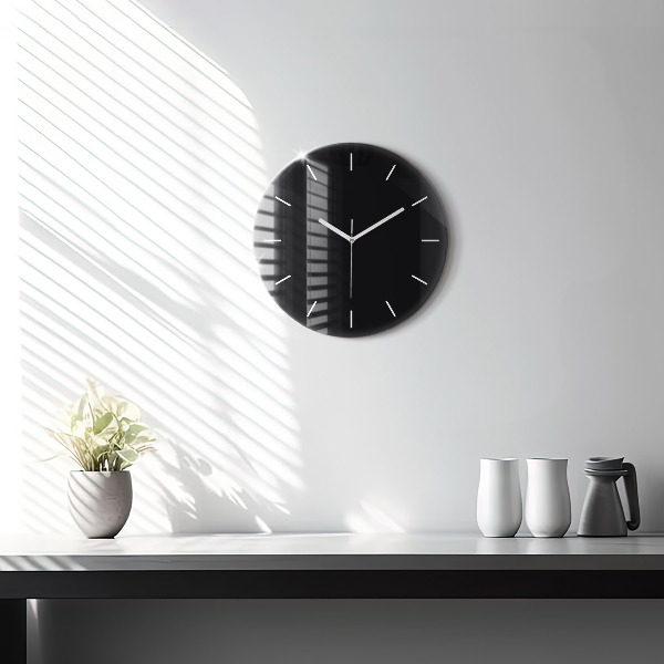 Orologio rotondo in vetro Nero