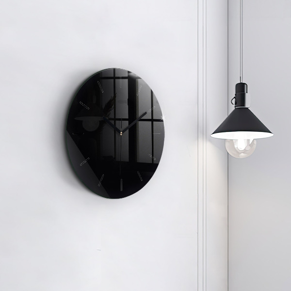 Orologio rotondo in vetro Nero