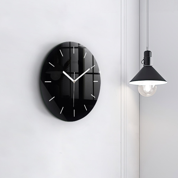 Orologio rotondo in vetro Nero
