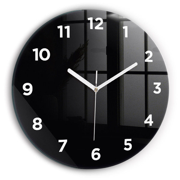 Orologio rotondo in vetro Nero