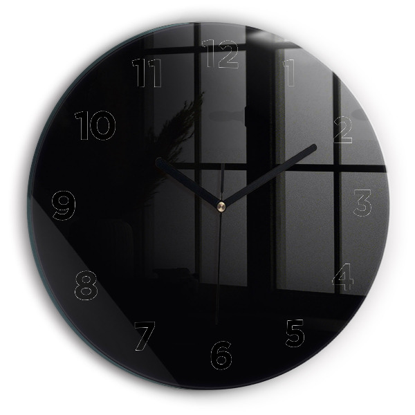 Orologio rotondo in vetro Nero