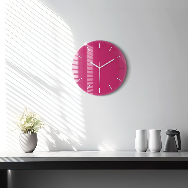 Orologio rotondo in vetro Rosa