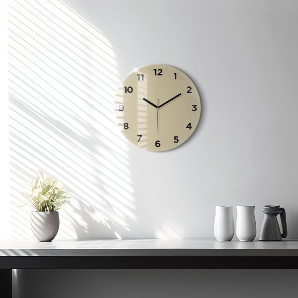 Orologio rotondo in vetro Beige