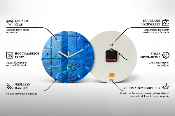 Orologio rotondo in vetro Bianco