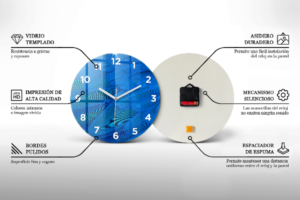 Orologio rotondo in vetro Bianco