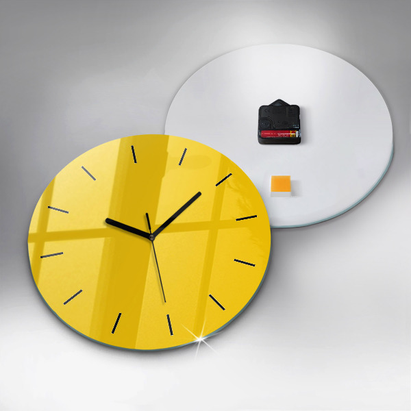 Orologio rotondo in vetro Giallo