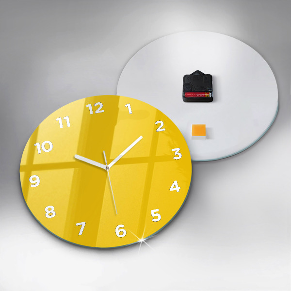 Orologio rotondo in vetro Giallo