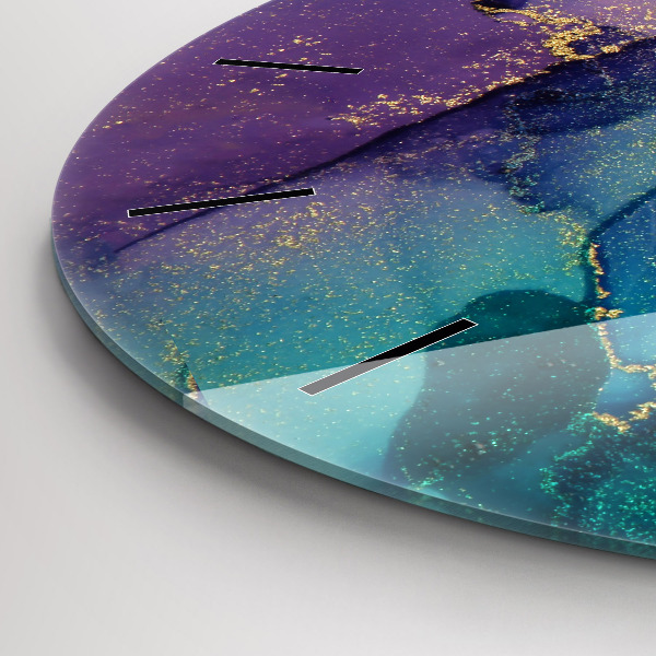 Orologio rotondo in vetro Astrazione dei colori