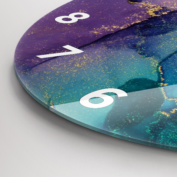 Orologio rotondo in vetro Astrazione dei colori