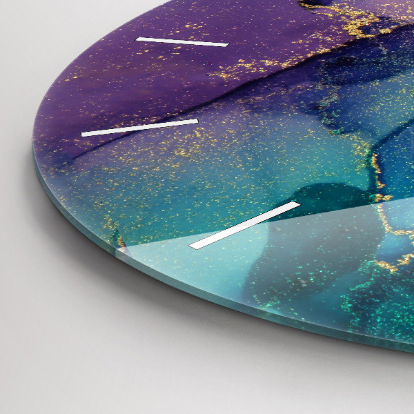 Orologio rotondo in vetro Astrazione dei colori