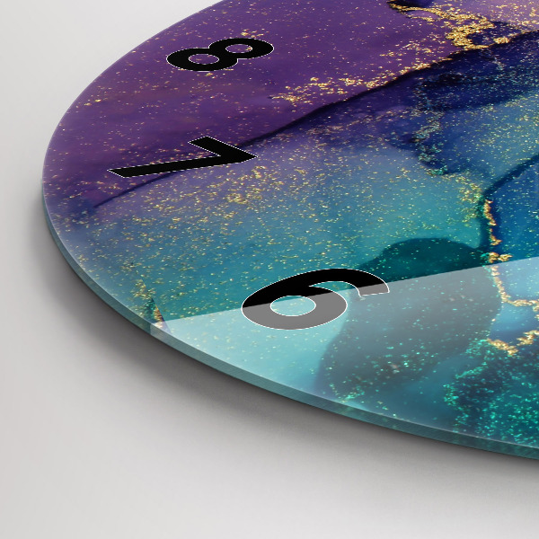 Orologio rotondo in vetro Astrazione dei colori