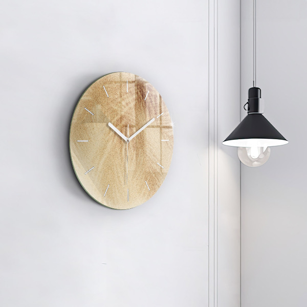 Orologio rotondo in vetro Astrazione dorata
