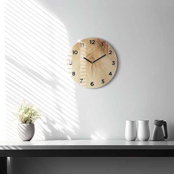 Orologio rotondo in vetro Astrazione dorata