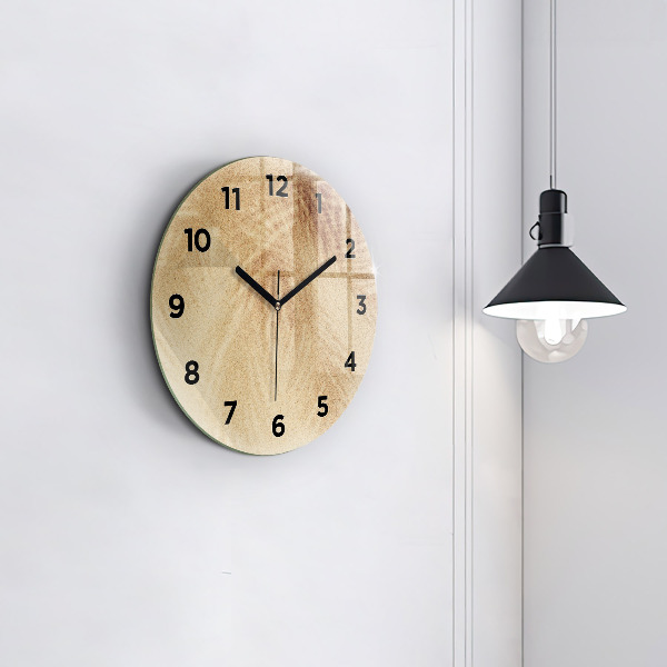 Orologio rotondo in vetro Astrazione dorata