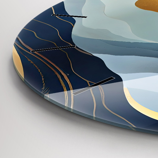 Orologio rotondo in vetro Montagne astratte