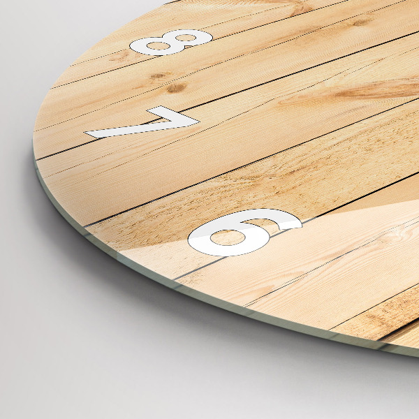 Orologio rotondo in vetro Tavole di legno