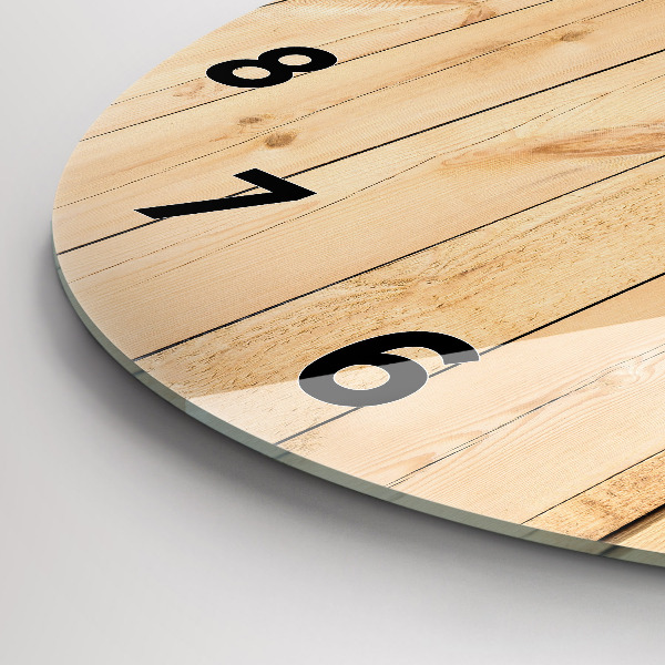 Orologio rotondo in vetro Tavole di legno
