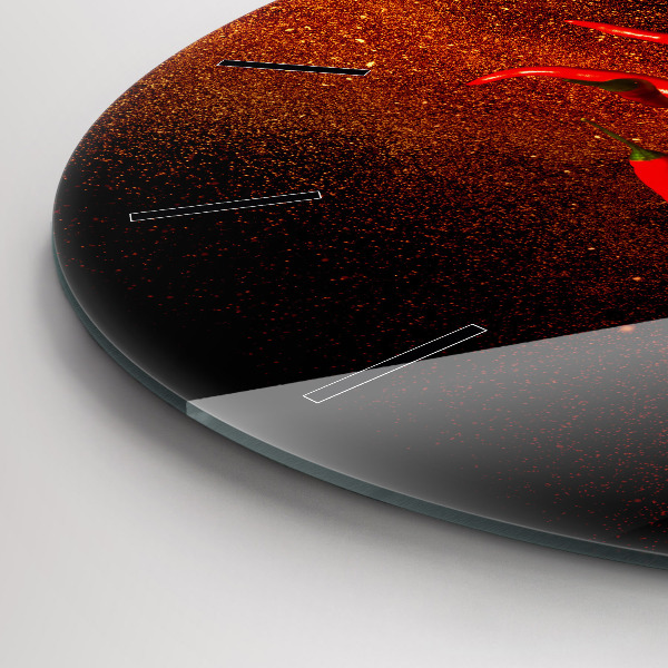 Orologio rotondo in vetro Peperoncini