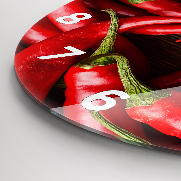 Orologio rotondo in vetro Peperoncini piccanti