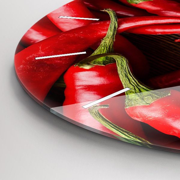 Orologio rotondo in vetro Peperoncini piccanti