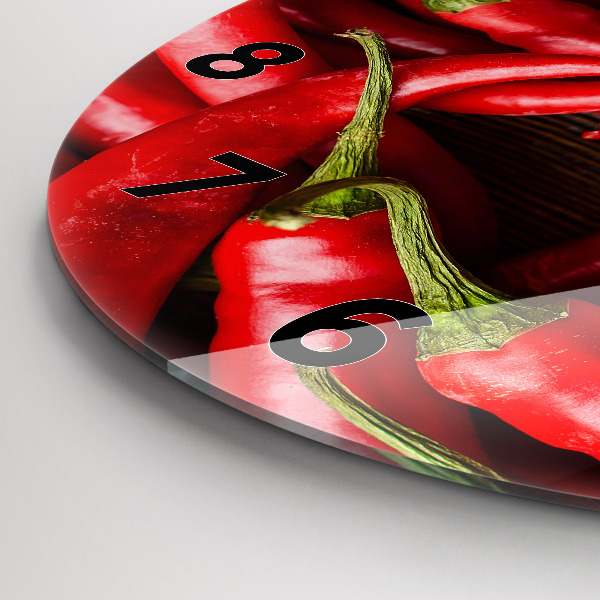 Orologio rotondo in vetro Peperoncini piccanti