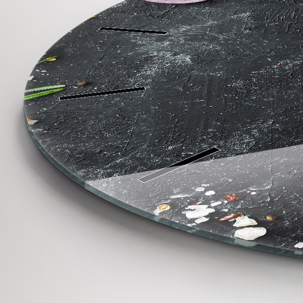 Orologio rotondo in vetro Le verdure in tavola