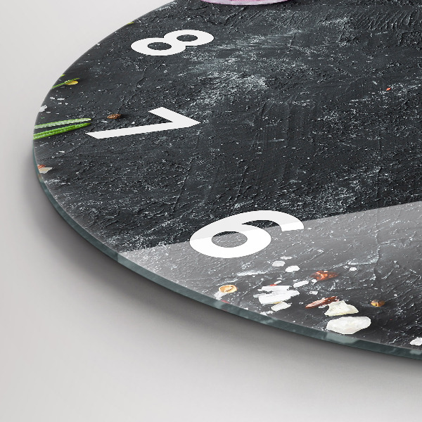 Orologio rotondo in vetro Le verdure in tavola