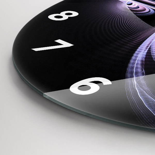 Orologio rotondo in vetro Astrazione viola