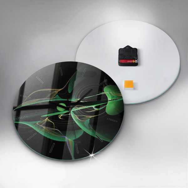 Orologio rotondo in vetro Astrazione verde
