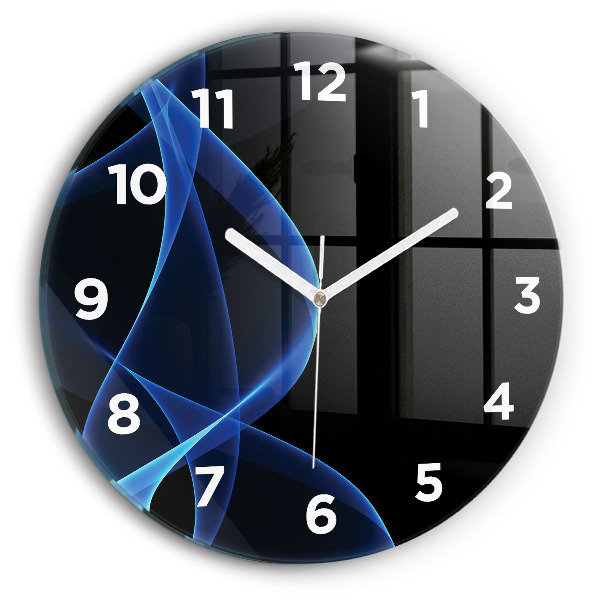 Orologio rotondo in vetro Linee blu