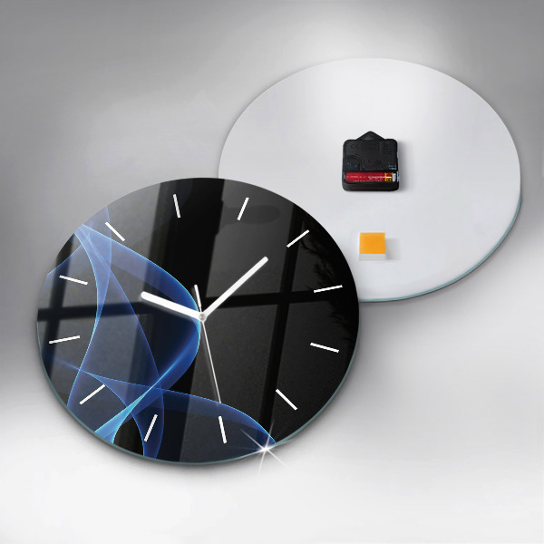 Orologio rotondo in vetro Linee blu