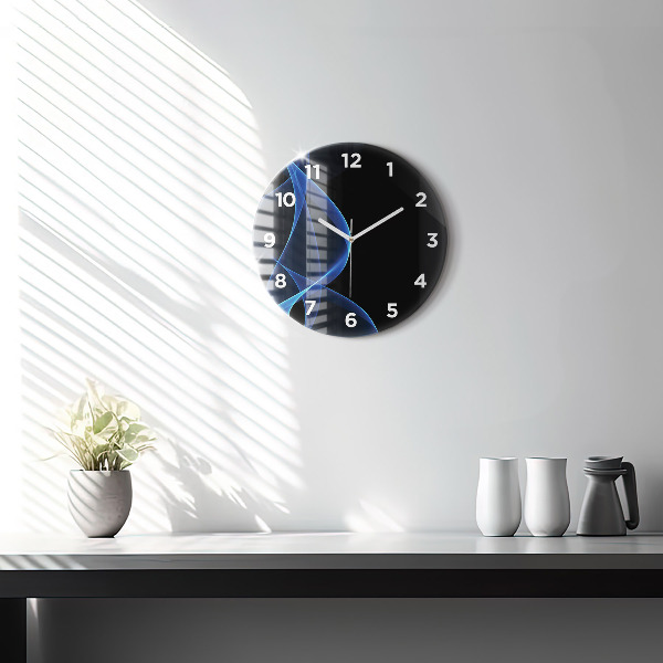 Orologio rotondo in vetro Linee blu