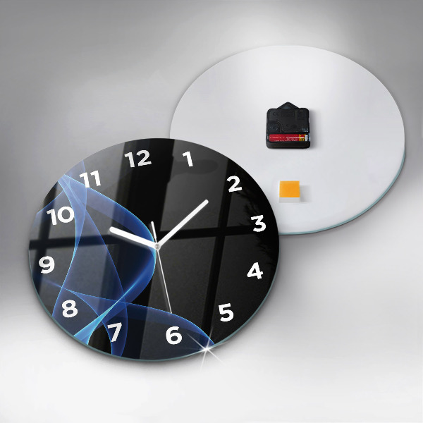 Orologio rotondo in vetro Linee blu